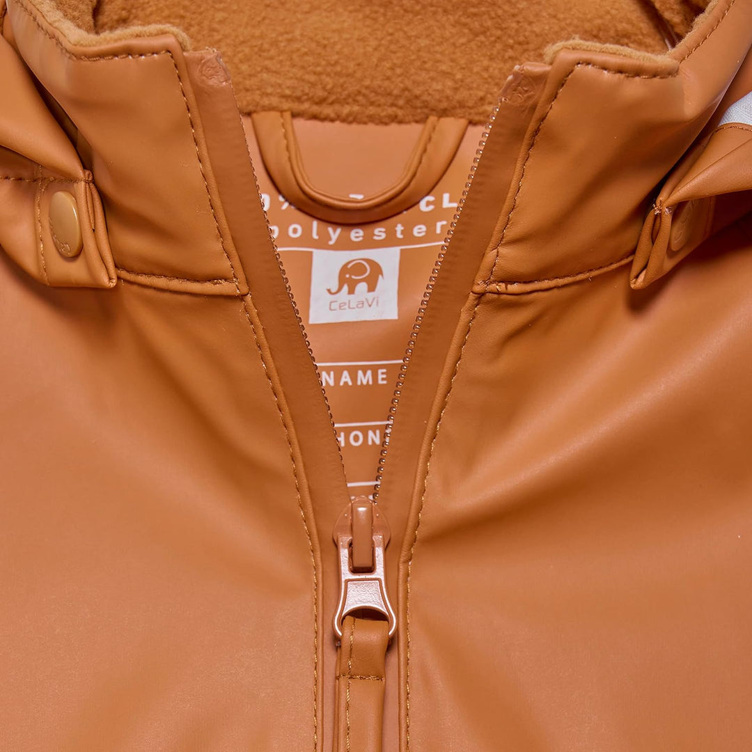 Celavi Unisex Kinder Basic Recycle Pu Rainwear Set 100 Amber Brown, 100 Amber Brown