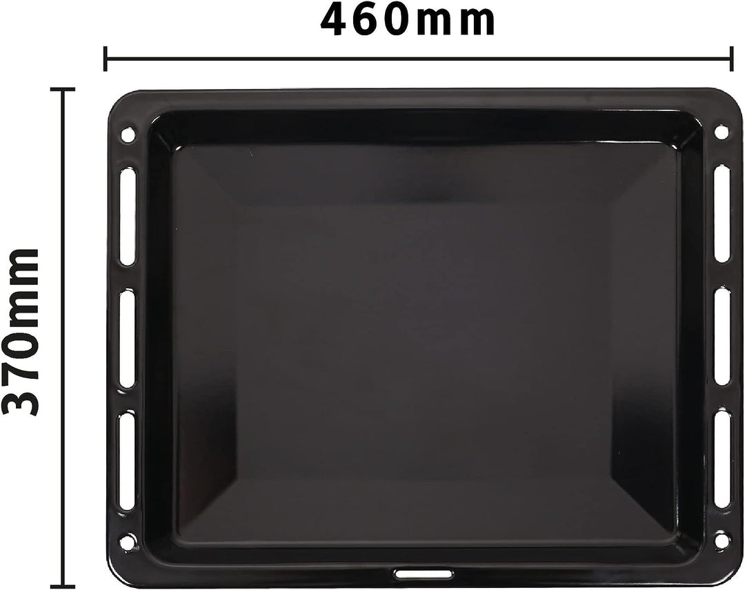 ICQN Backbleche & Gitter 460 x 370 x 30 mm Set, Emailliert, Fettpfanne, Verchromt, Backofenrost, Bac