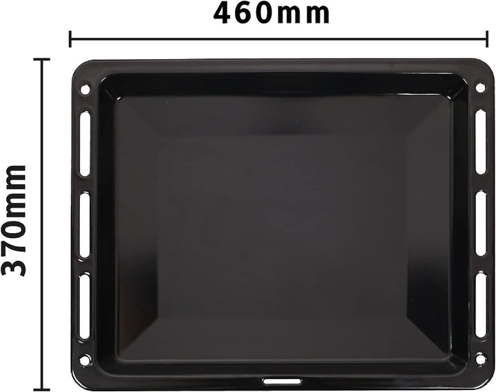 ICQN Backbleche & Gitter 460 x 370 x 30 mm Set, Emailliert, Fettpfanne, Verchromt, Backofenrost, Bac