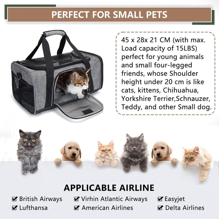 Wakytu Transportbox für Katze Hund, Transporttasche für Haustiere, Faltbare Hundetransportbox Katzen