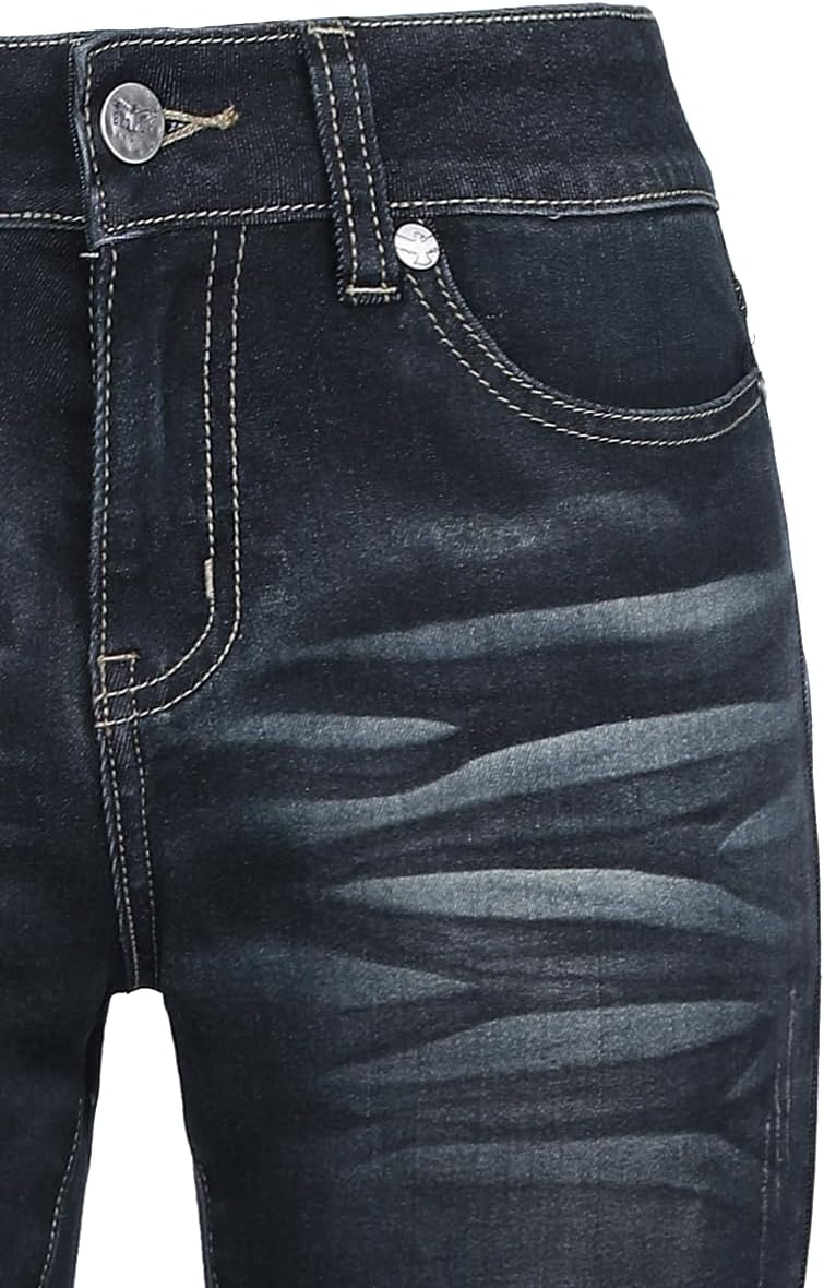 Black Premium by EMP Damen dunkelblaue Jeans mit Waschung und Schlag W29L30