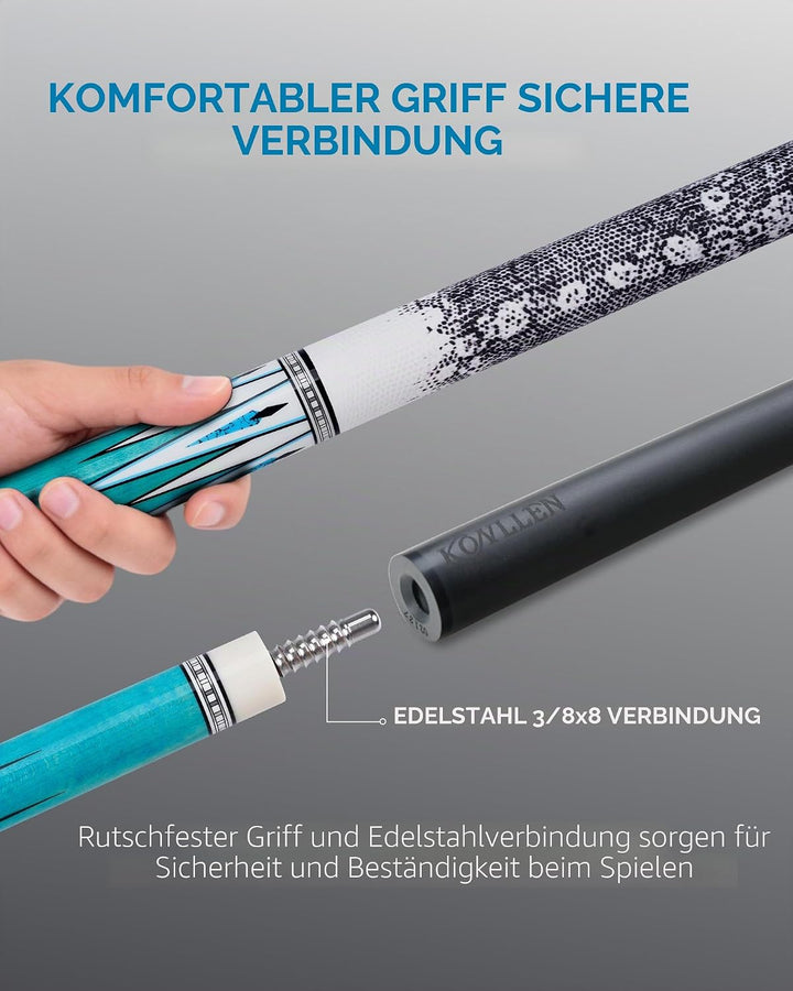 KONLLEN Billardqueue aus Kohlefaser, 58 Zoll, professionelle Billardstöcke für Erwachsene, Vollcarbo