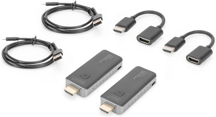 DIGITUS Wireless HDMI-Extender - 50 m Reichweite - Full-HD 1080p 60 Hz - Punkt-zu-Punkt - Plug&Play