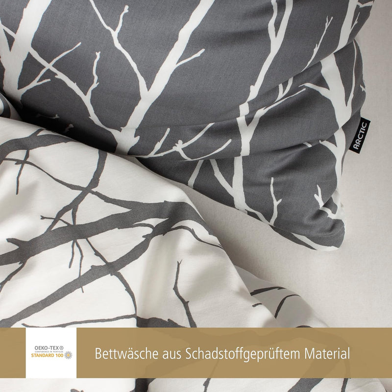 Arctic Bettwäsche 135x200 Satin I Bettbezug aus 100% Baumwolle mit Oeko-Tex Standard 100 I Bettzeug
