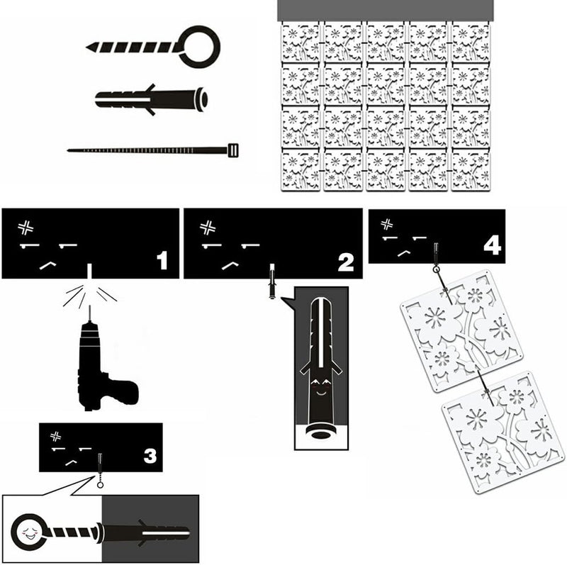 Y-Step 12 Stück Raumteiler Hängend, Raumteiler Paravent, Raumtrenner Holz für Zuhause, Hotel, Büro u