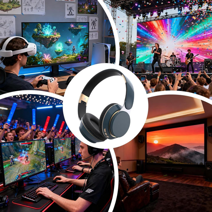 Over-Ear-Headset, Stereo Sound Atmungsaktiver Kopfhörer, Leicht Und Tragbare Kabellose Ohrhörer, Für