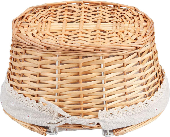 ZOENHOU 2 Stück Picknickkorb aus Weide, Handgewebt, 33x23x12cm Weidenkorb Picknickkorb, mit klappbar