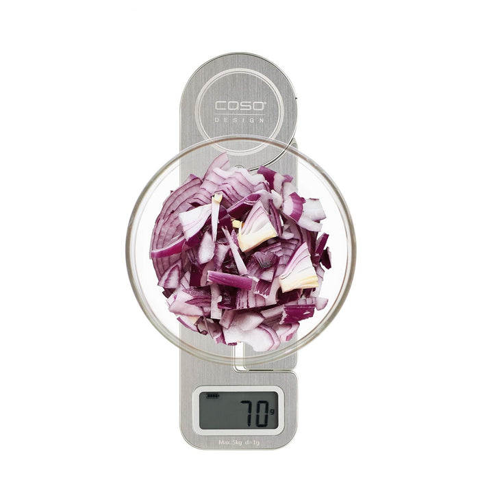 Caso Kitchen Ecostyle - Design Küchenwaage, digitale Küchenwaage mit kinetischer Energie, keine Batt