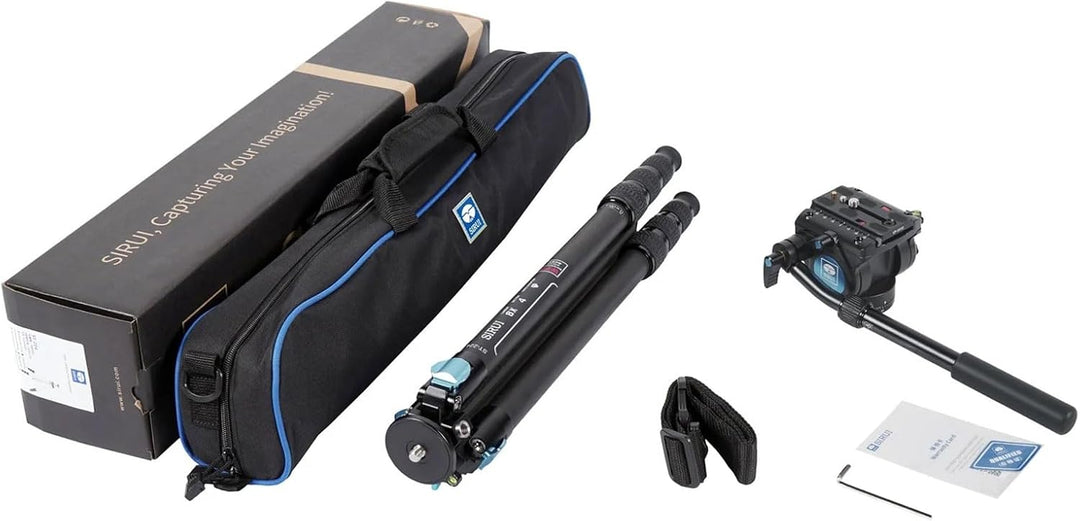 SIRUI Professionelles Carbonfaser-Stativ mit 360°Fluid-Videokopf, 184,4cm wasserdichtes Video-Kamera