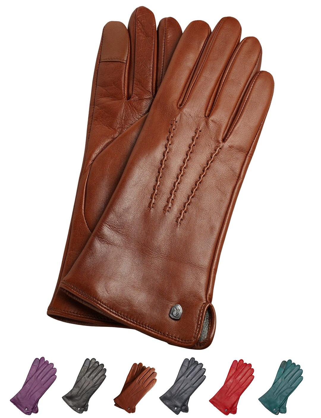 AKAROA ESTD 2019 Lederhandschuhe Damen ANN, Touchscreen Funktion, italienisches Leder, recyceltes St