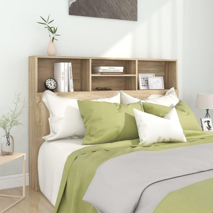 vidaXL Bett Kopfteil mit Ablagen und Regal - Wand-Kopfteil Bücherregal Betthaupt für Schlafzimmer -