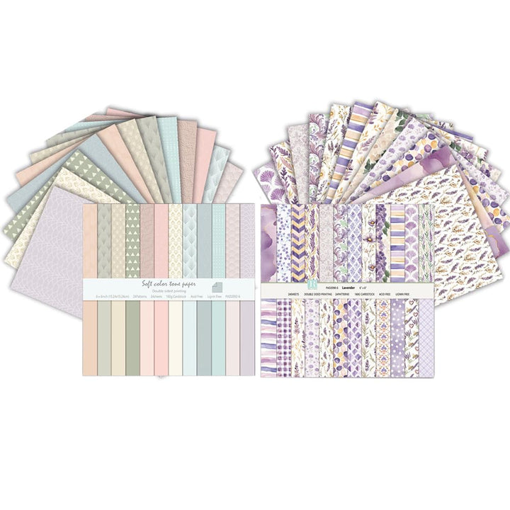 Scrapbook Papier 48 Blatt, 15,2 x 15,2 cm, Doppelseitiges Muster Papier, 6 Zoll Dekorpapier Set, Meh