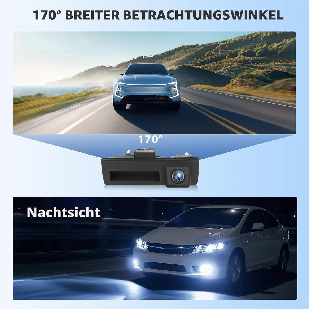 Hodozzy HD Rückfahrkamera für Audi/VW mit Nachtsicht, Einparkhilfe, 170° Grad Weitwinkel, wasserdich