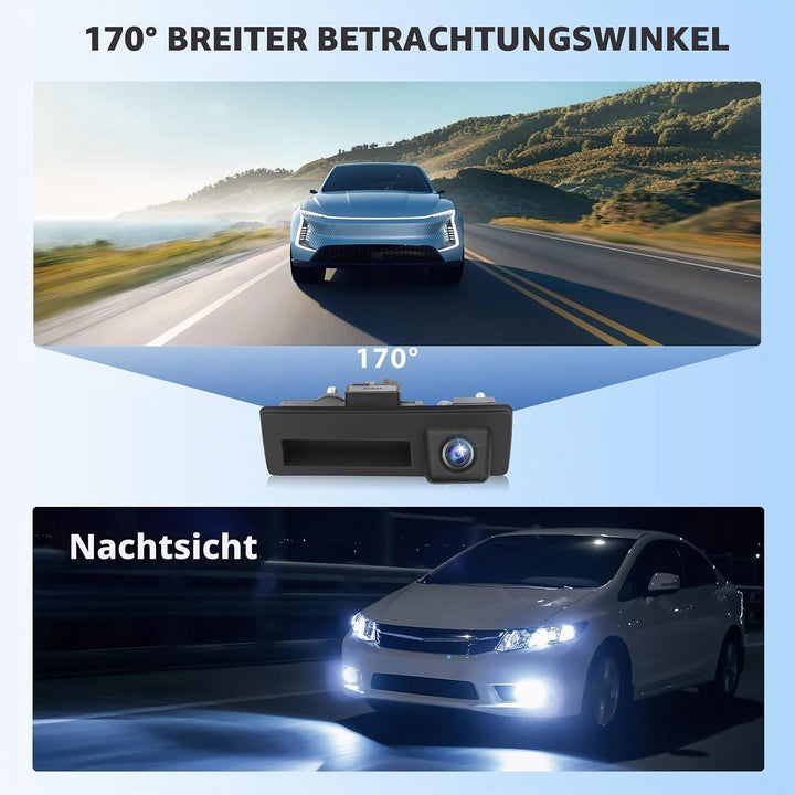 Hodozzy HD Rückfahrkamera für Audi/VW mit Nachtsicht, Einparkhilfe, 170° Grad Weitwinkel, wasserdich