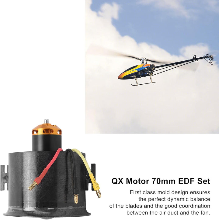 Entatial Bürstenloser Motor EDF Impeller-Set, 70 mm EDF 3500KV Bürstenloser Motor Hohe Steifigkeit H