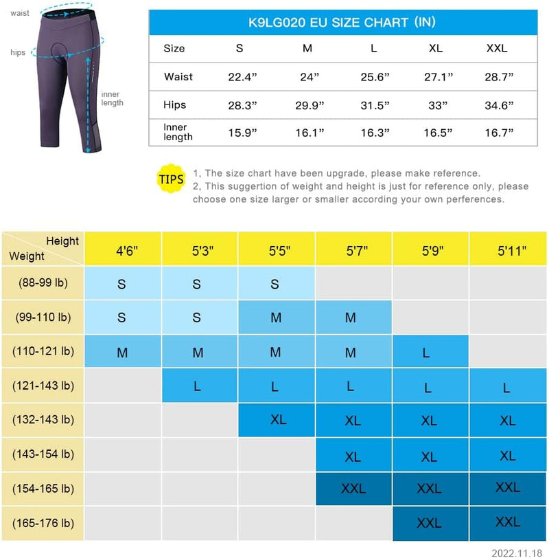 Santic Damen 3/4 Radhose Radsportshorts Gepolstert Fahrradhose Frauen Radsport-Leggings Tights Sitzp