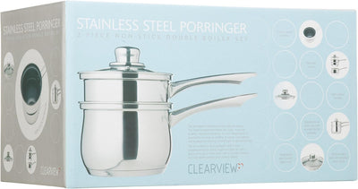 KitchenCraft Wasserbadtopf 2-teilig 16cm aus Edelstahl in Silber, 10 cm Porringer, Porringer