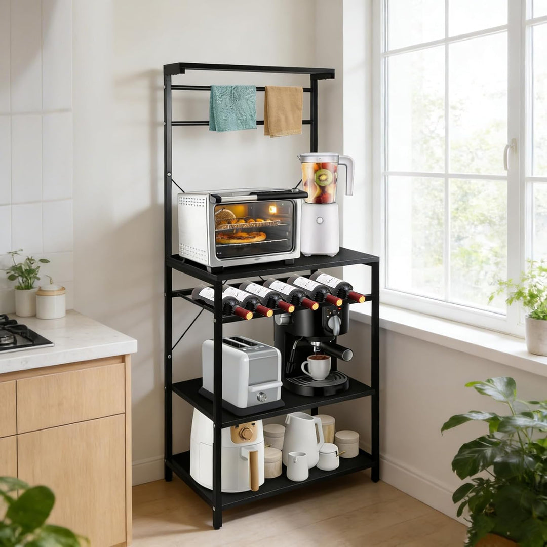 LANTUS Küchenregal, Kaffeebar mit Arbeitsplatte, Halterung für Mikrowelle, Organizer für Küche, für