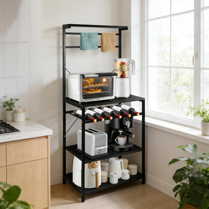 LANTUS Küchenregal, Kaffeebar mit Arbeitsplatte, Halterung für Mikrowelle, Organizer für Küche, für