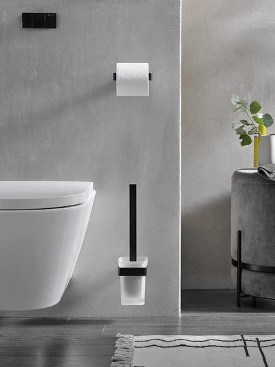 emco LOFT Papierhalter ohne Deckel, eleganter Toilettenpapierhalter zum Schrauben aus Aluminium, hoc