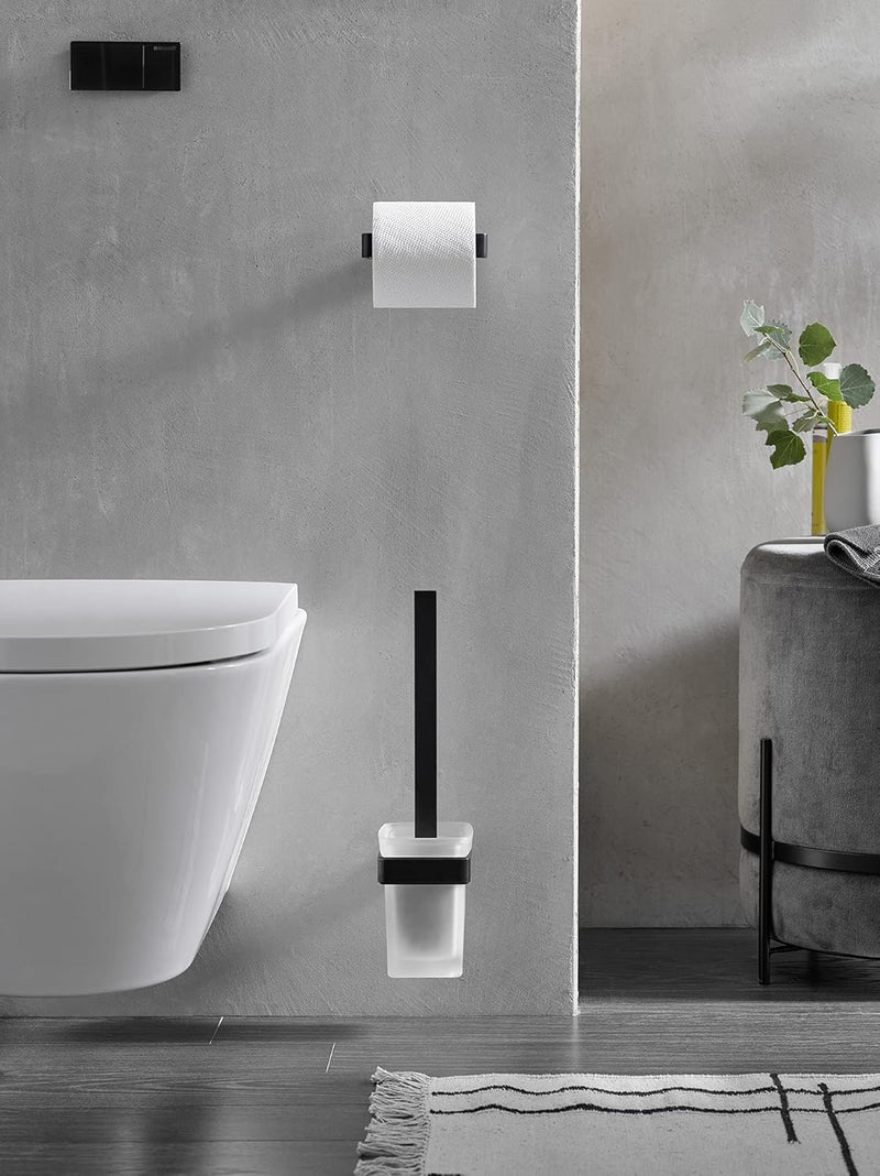 emco LOFT Papierhalter ohne Deckel, eleganter Toilettenpapierhalter zum Schrauben aus Aluminium, hoc