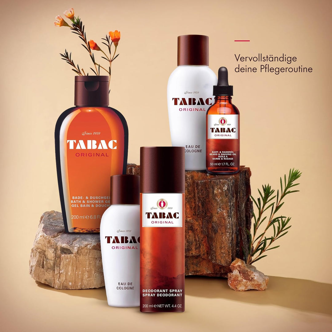 TABAC ORIGINAL After Shave Lotion: Bartpflege Aftershave Rasierwasser, Klassischer Männerduft mit Mo