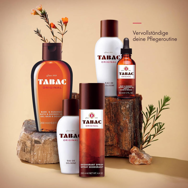 TABAC ORIGINAL After Shave Lotion: Bartpflege Aftershave Rasierwasser, Klassischer Männerduft mit Mo