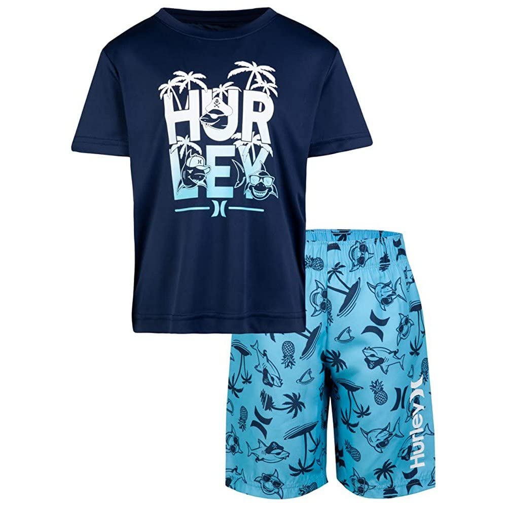 Hurley Jungen Hrlb Shark Paradise Set Board-Shorts 2 Jahre Blau (Blue Gaze), 2 Jahre Blau (Blue Gaze
