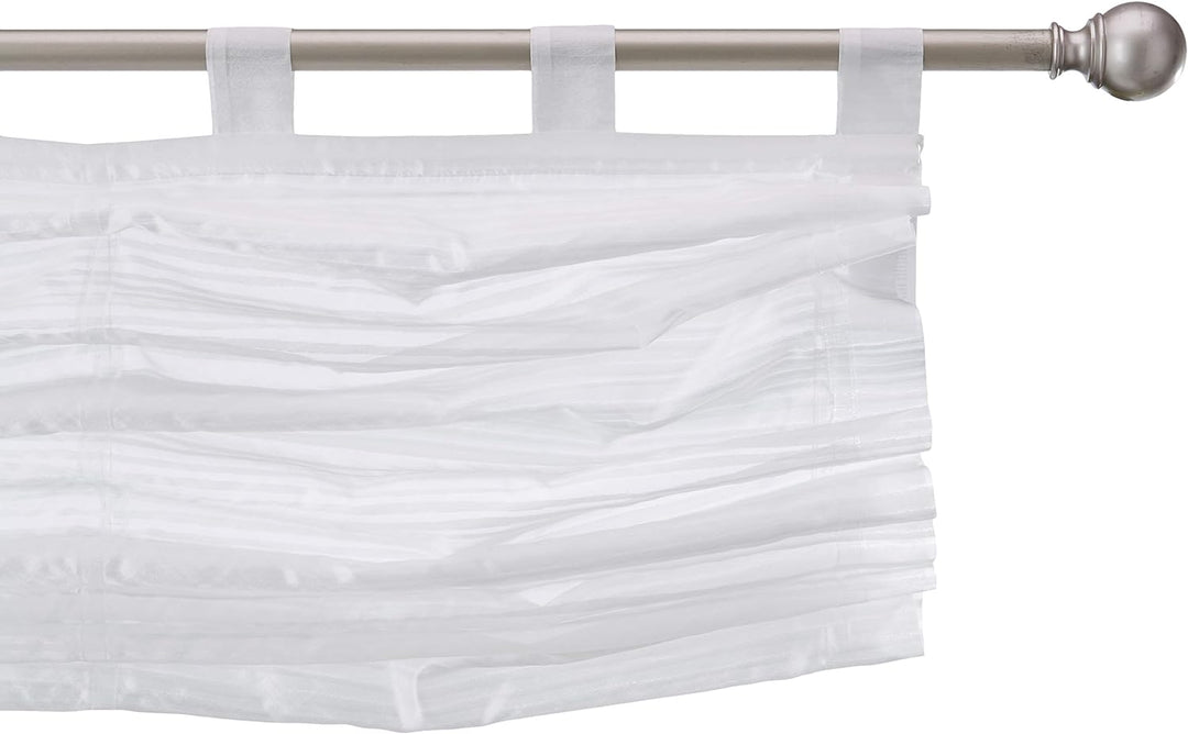 Home Fashion SCHLAUFENRAFFROLLO QUERSTREIFEN SCHERLI GABI, Weiss, 130 X 100 cm, 3