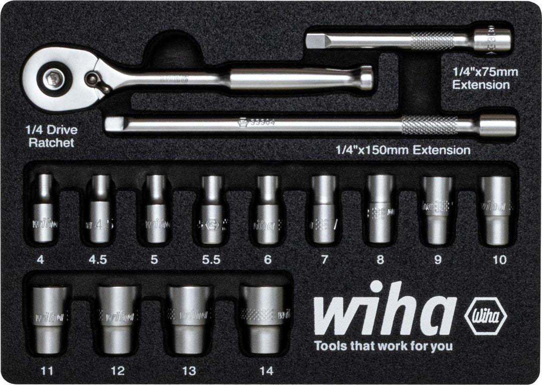 Wiha 44683 Steckschluesseleinsatz-Set 1/4 197mm