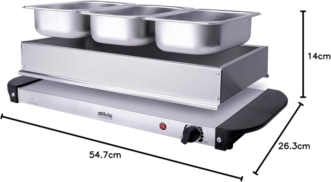 Stay Hot SH 3.1, 2-in-1 Buffetwärmer & Warmhalteplatte, 200 Watt, Ideale Lösung für Buffets, Partys