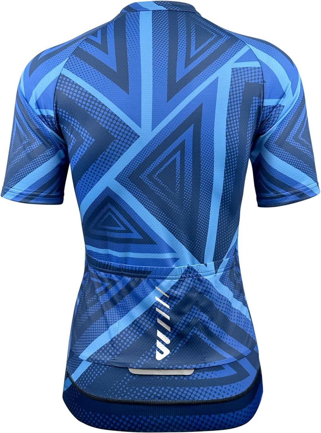 Wulibike Radtrikot Damen Langarm Fahrradtrikot Atmungsaktiv Rennrad Trikot mit 3 Rückentaschen 2-bla