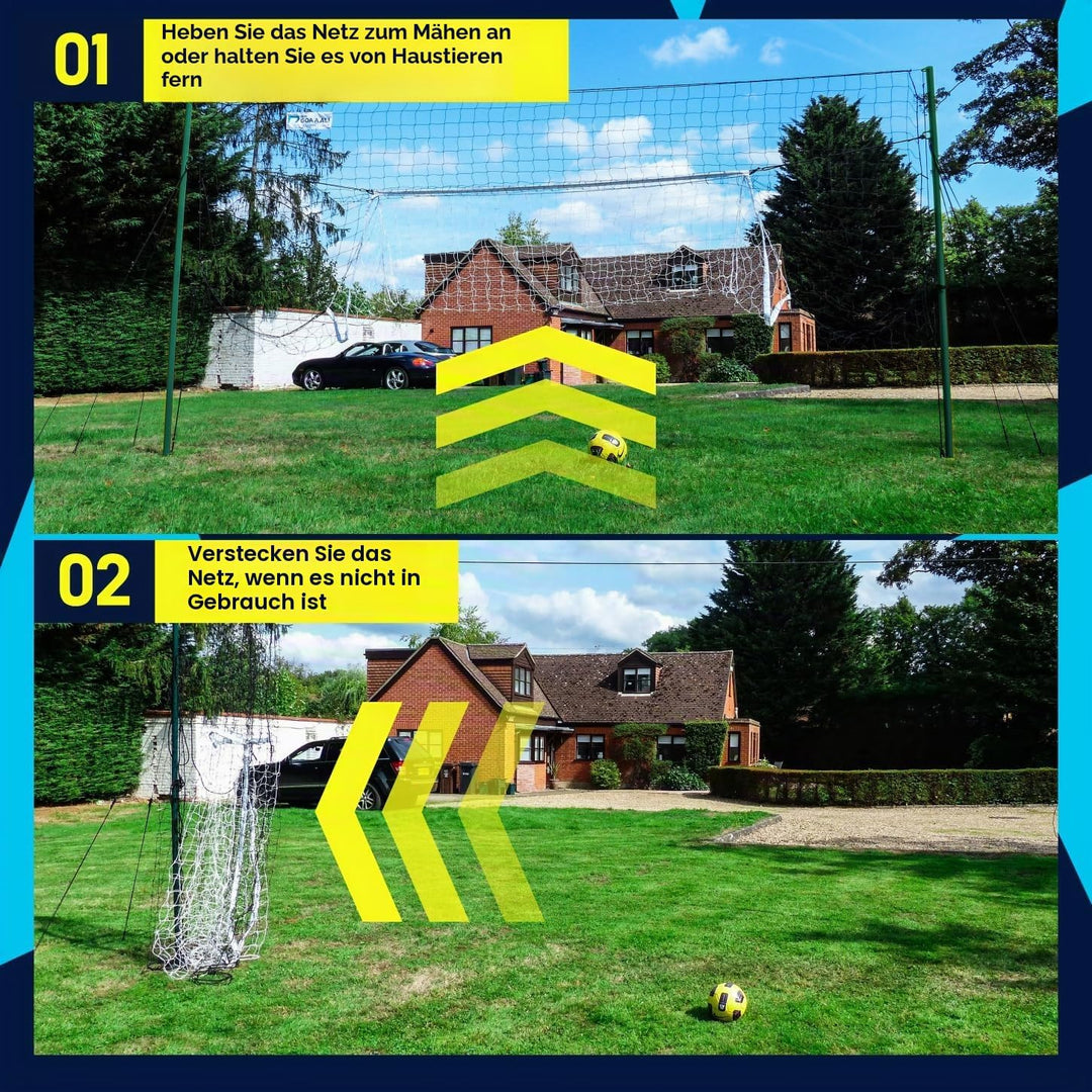 Open Goaaal - Fussballtor & Abprallnetz - Trainingsgerät für den Garten - Alles-in-einem Fussballnet