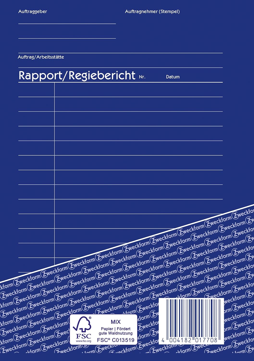 AVERY Zweckform 1770-10 Rapport/Regiebericht (A5 selbstdurchschreibend, von Rechtsexperten geprüft,
