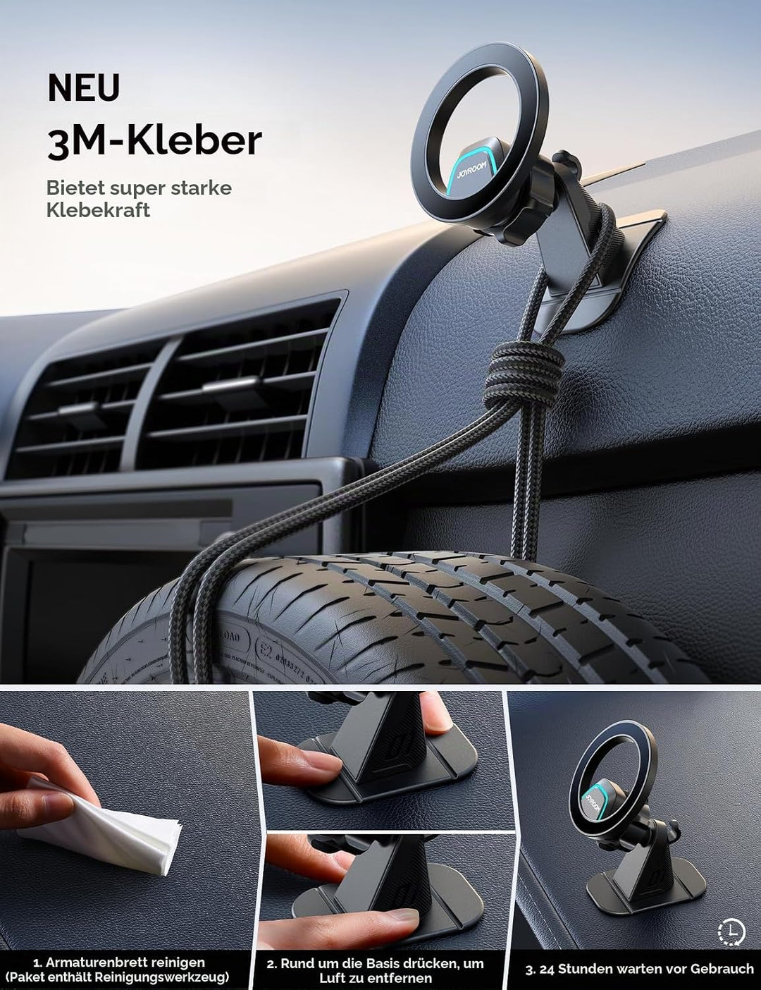 JOYROOM Handyhalterung Auto Magnet mit 20 x N55 Magneten, 2-in-1 Autohalterung mit MagSafe, Magnetis