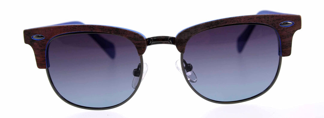 41 EYEWEAR FORTY ONE FO 35042 13 47, Kinder-Sonnenbrille, Rahmen aus Holz, graue Gläser.