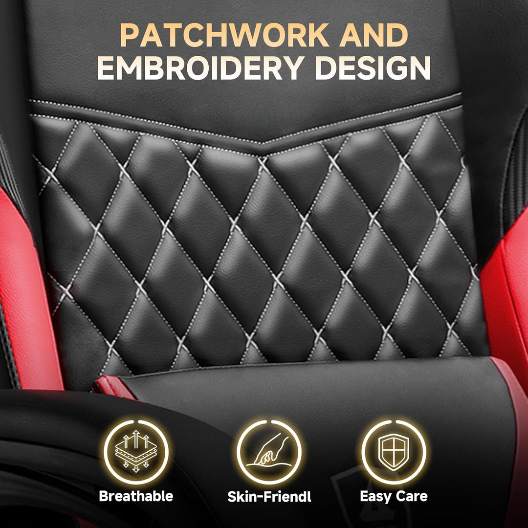 GTPLAYER Gaming Stuhl, Gaming Chair, Ergonomischer Höhenverstellbarer Bürostuhl, Zweckmässig für Win