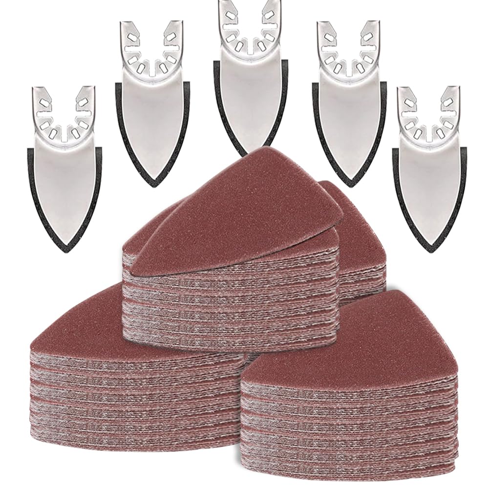 130 Multitool Schleifplatte für Delta-Schleifer, 5 finger sanding pad holder, inklusive 60/80 /120/1
