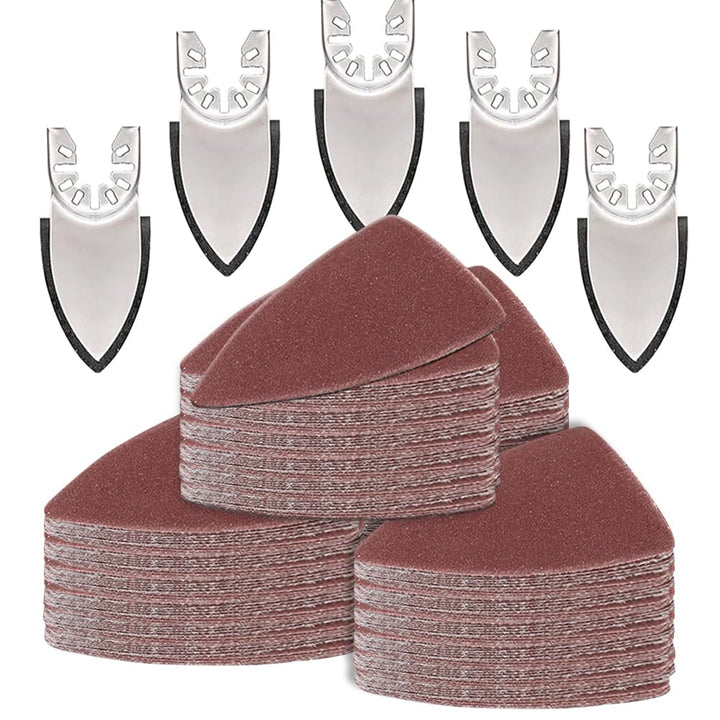 130 Multitool Schleifplatte für Delta-Schleifer, 5 finger sanding pad holder, inklusive 60/80 /120/1