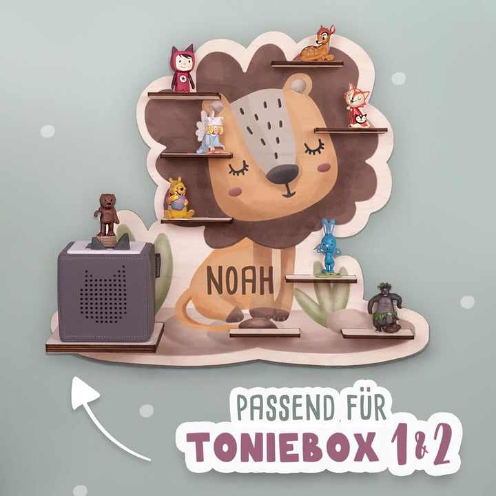 hellomini Personalisiertes Tonie Regal Jungen - Toniebox Regal mit Wunschnamen fürs Kinderzimmer - R