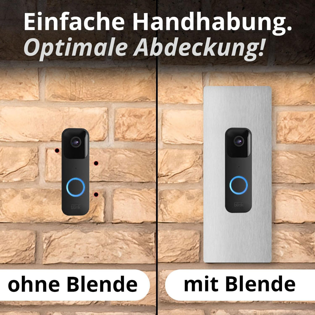 iSecur Blende passend für Blink Akku-Videotürklingel aus Edelstahl I Video-Doorbell I Klingelschild