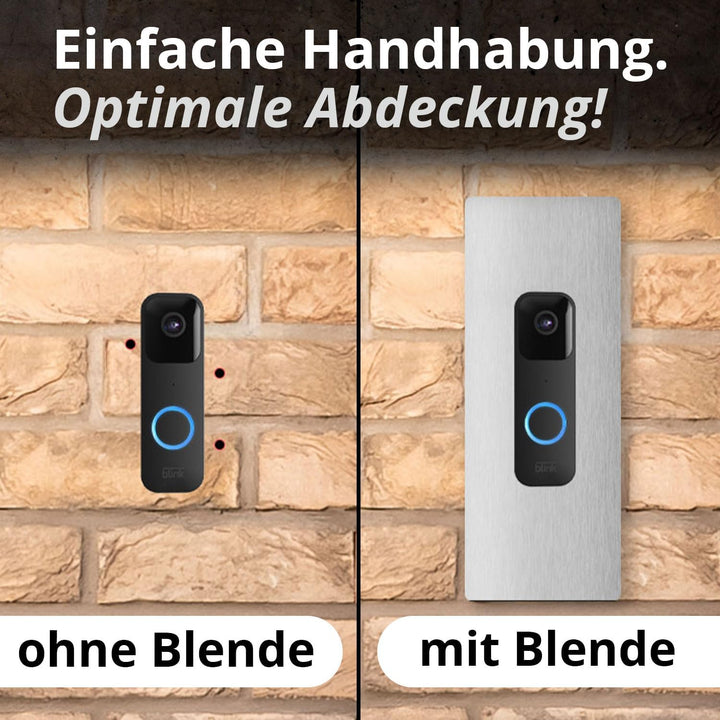 iSecur Blende passend für Blink Akku-Videotürklingel aus Edelstahl I Video-Doorbell I Klingelschild