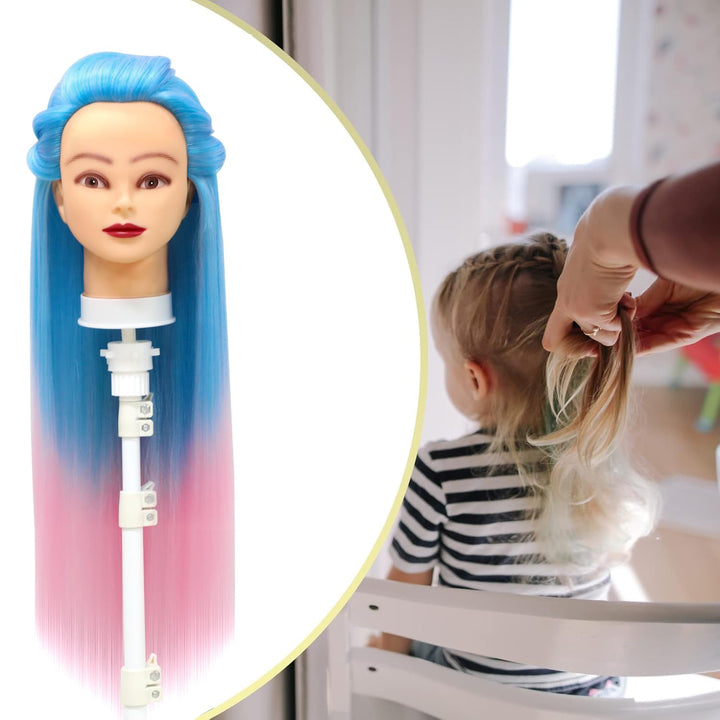 Trainingsköpfe, 28 inch Übungskopf Frisierkopf Friseur 100% Synthetikfaser-Haar Styling Kopf Frisier