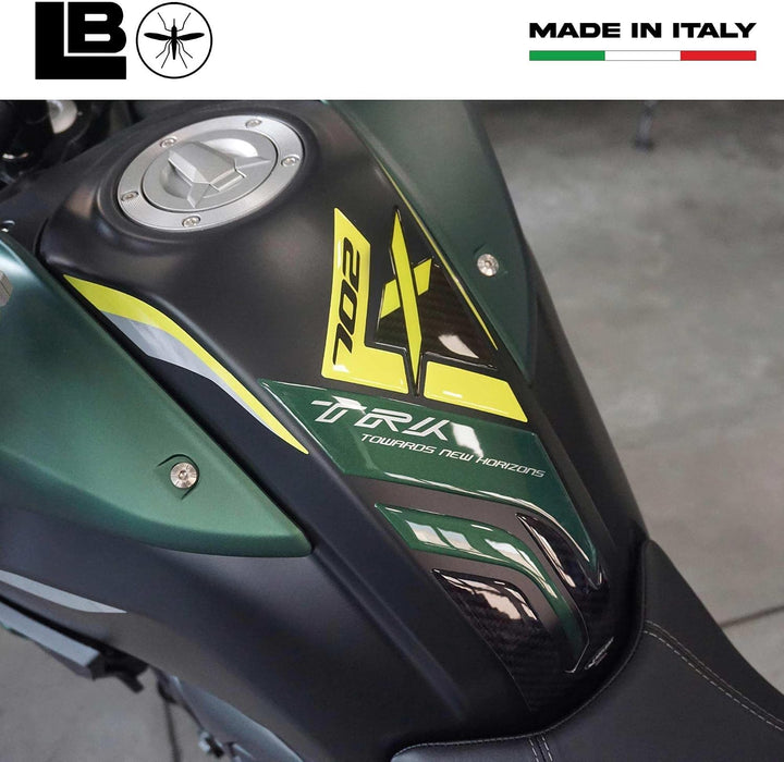 LABELBIKE 3D Aufkleber Motorrad Tankpad kompatibel mit Benelli | TRK 702X 2023-2025, Harzschutz, Kra
