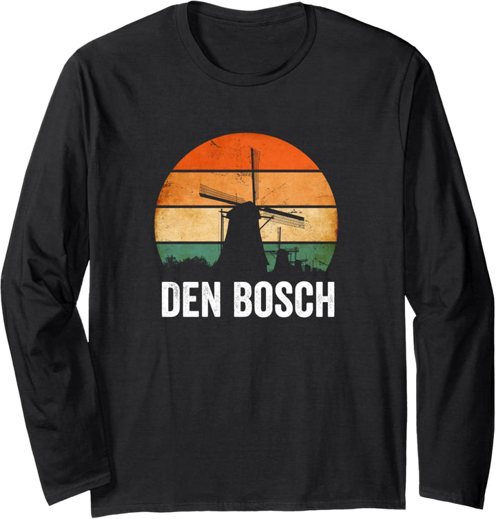 Den Bosch Windmühle Niederlande Niederlande Niederländisch Vintage Nederland Langarmshirt