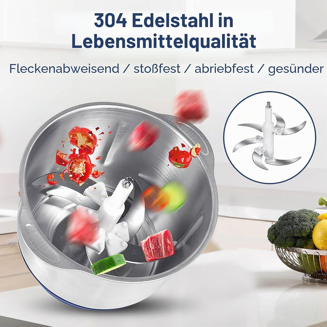Zerkleinerer Küche Elektrisch, 500 Watt Zerkleinerer Elektrisch Mini, 5L Universalzerkleinerer mit 5
