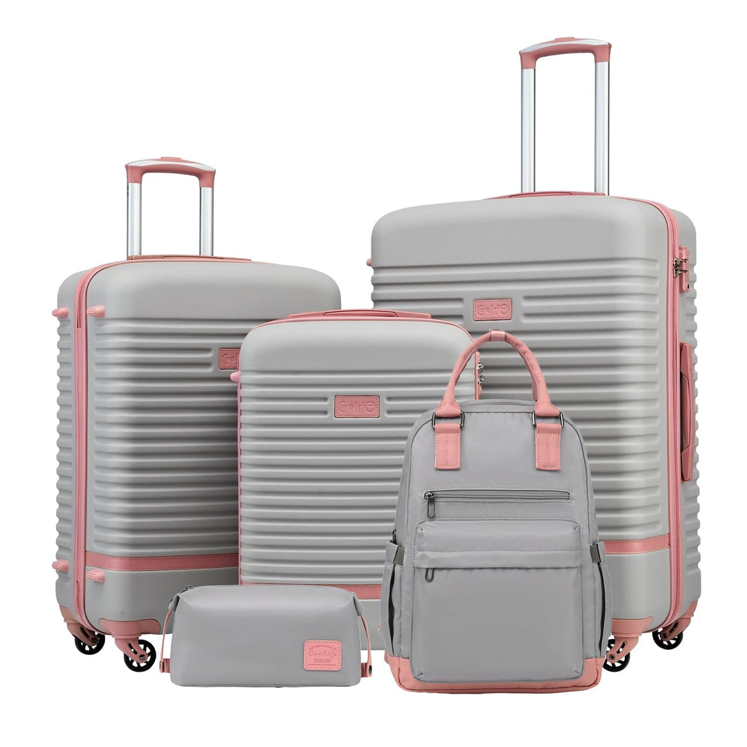 COOLIFE Koffer Trolley Koffer Reisekoffer von ABS Hartschalen Trolley 4 Rollen TSA-Schloss Der Koffe