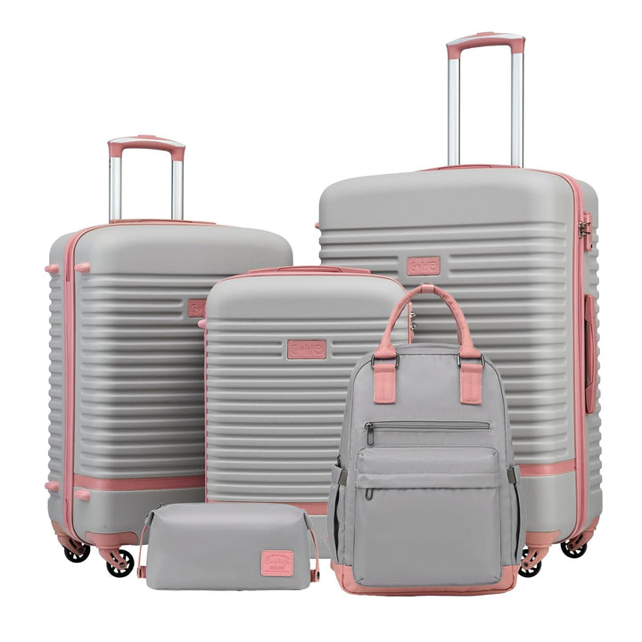 COOLIFE Koffer Trolley Koffer Reisekoffer von ABS Hartschalen Trolley 4 Rollen TSA-Schloss Der Koffe