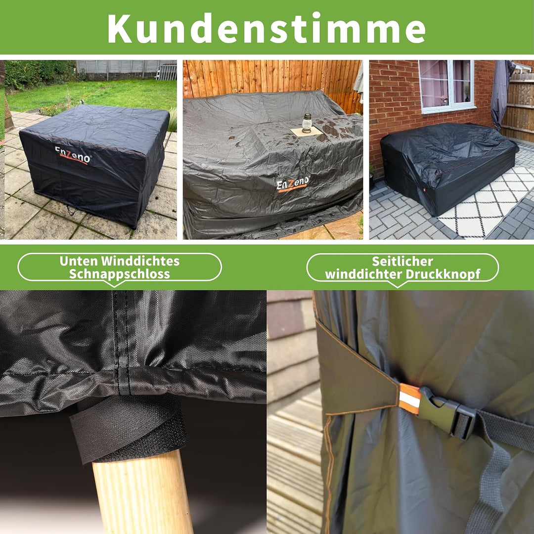 Enzeno Abdeckung für Gartenmöbel Wasserdicht,Abdeckplane Gartenmöbel 210X110 cm, 420D Oxford Gewebe