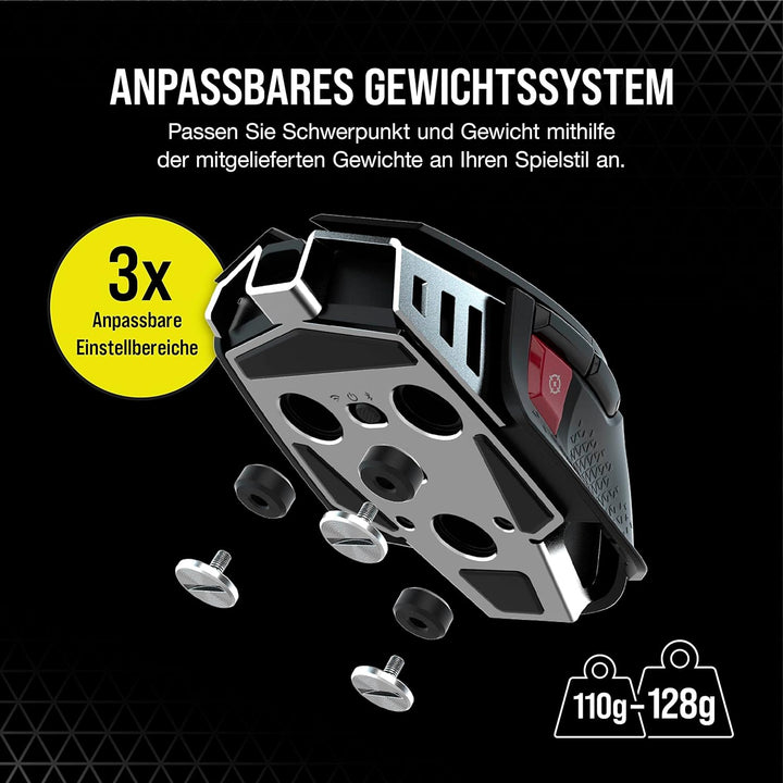 CORSAIR M65 RGB ULTRA WIRELESS Tunable FPS Gaming Mouse - 26.000 DPI - Sub-1ms Wireless - Gewichtssy